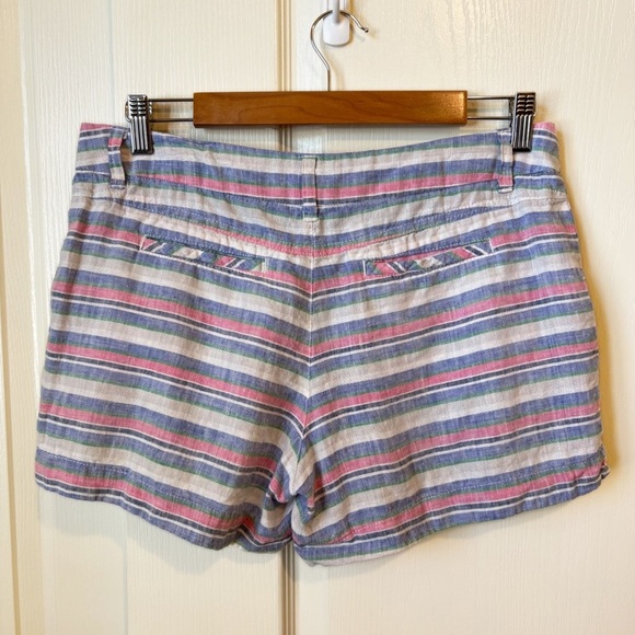 Saint Tropez West Shorts 100% Linen Pastel Stripes Size 6 Beachy Boho - Picture 11 of 12
